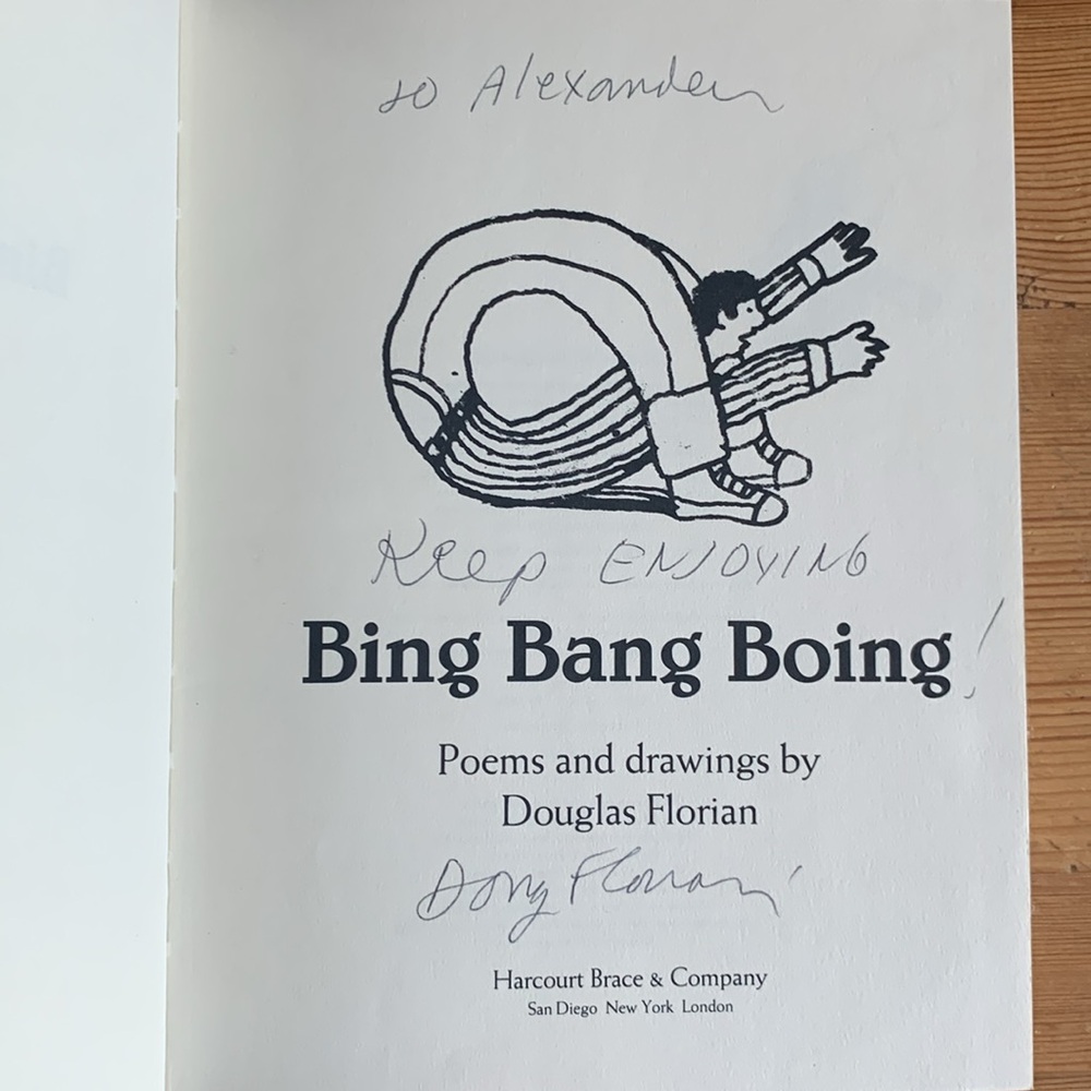 Bing Bang Boing signed by Douglas Florian First 1st edition HC DJ